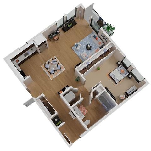 CA_SantaRosa_Annadel_PlanA2b_Floor Plan 1 Bedroom 1 Bathroom CA_SantaRosa_Annadel_PlanA2b_Floor Plan 1 Bedroom 1 Bathroom